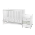Letto MAXI PLUS NEW white+milky green /Letto per bambini+mobiletto multifunzionale/